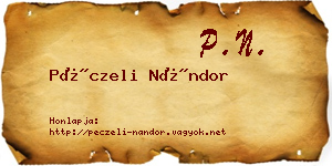 Péczeli Nándor névjegykártya